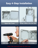 Cargar imagen en el visor de la galería, Universal Electrical Junction Box, IP65 Waterproof Dust Proof Project Boxes, ABS Plastic Electric Enclosure, Hide Cable for Outdoor Wall Mount