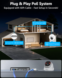 Load image into Gallery viewer, OOSSXX 4K 130° Ultra Wide-Angle 2-Way Audio 8MP Wired Dome PoE IP Cameras for Home Security Outdoor Camera System DVR Kits, Smart PIR Detection,DVR Kits