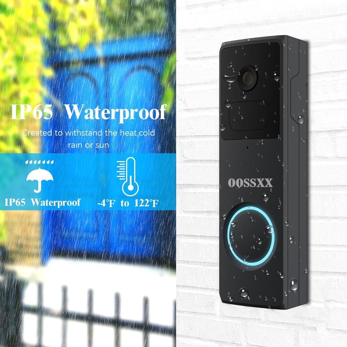 Wireless WiFi 1080P HD Smart Video Doorbell Camera Door bell Ring Chime  Battery