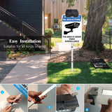 Laden Sie das Bild in den Galerie-Viewer, No SOLICITING Yard Warning Sign Solar Powered, Rechargeable LED Illuminated Aluminum Video Surveillance Sign with Stake, Reflective Outside Security Sign Light Up For Houses