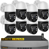Load image into Gallery viewer, OOSSXX (4K/8.0 Megapixel &amp; PTZ Digital Zoom) 2-Way Audio PoE Outdoor Home Security Camera System Wired Outdoor Video Surveillance IP Cameras System
