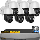 Load image into Gallery viewer, (4K/8.0 Megapixel &amp; PTZ Digital Zoom) 2-Way Audio PoE Outdoor Home Security Camera System Wired Outdoor Video Surveillance IP Cameras Systemlance IP Cameras System