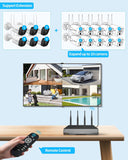 Laden Sie das Bild in den Galerie-Viewer, (5,0 MP und PIR-Erkennung) 2-Wege-Audio, drahtloses Sicherheitskamerasystem mit zwei Antennen, 3K 5,0 MP 1944P, drahtloser Überwachungsmonitor, NVR-Kits, 6-teilige WiFi-Sicherheitskameras für den Außenbereich