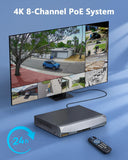 Cargar imagen en el visor de la galería, Sistema de cámaras de seguridad PoE 4K 8MP de 2 cámaras: gran angular de 130°, audio bidireccional, kit NVR con cable para exteriores (disfruta de $10 de descuento al instante)