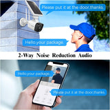 Load image into Gallery viewer, OOSSXX Solar Security Camera Outdoor Wireless Solar Powered Wireless Camera with Rechargeable Battery, WiFi Home Surveillance Camera 4.0MP with Two Way Audio (4MP 2 Packs)