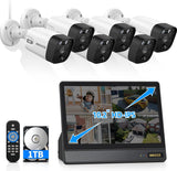Load image into Gallery viewer, (4K/8.0 Megapixel &amp; 130° Wide-Angle) 2-Way Audio PoE Camera Wired Outdoor Home Security Camera System Indoor Video Surveillance IP Cameras Surveillance System (6Cam-1TB with10.2 Monitor)