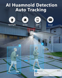 Cargar imagen en el visor de la galería, OOSSXX 5MP Outdoor Wireless Security Camera, PTZ WiFi Video Surveillance Cameras for Home Security