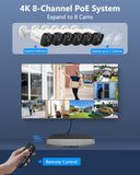 Load image into Gallery viewer, OOSSXX (4K/8.0 Megapixel &amp; 130° Ultra Wide-Angle) 2-Way Audio PoE Outdoor Home Security Camera System Wired Outdoor Video Surveillance IP Cameras System (Enjoy $20 Off Instantly)