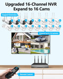 Load image into Gallery viewer, (Dual Antennas for Wi-Fi Enhanced) AI Human Detected 2K 3.0MP Wireless Security Camera System, Surveillance NVR Kits, 4Pcs Outdoor WiFi Security Cameras, with Audio, Night Vision