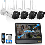 Load image into Gallery viewer, OOSSXX (10’’ UHD Monitor) 2-Way Audio 2-Antennas Enchance WiFi Wireless 5MP PIR Outdoor Camera Wireless Home Security Cameras System with Monitor Indoor Video Surveillance DVR Set
