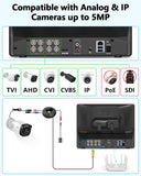 Load image into Gallery viewer, 10.1&#39;&#39; All-in-One DVR Monitor 8-Channel Hybrid Capability 5-in-1 Digital Video Recorder 5.0MP HD Security DVR Recorder AHD/Analog/TVI/CVBS/IP Security Camera, Max to 6TB