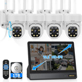 Load image into Gallery viewer, (10’’ UHD Monitor) 2-Way Audio 2-Antennas Enchance WiFi Wireless 5MP PIR Outdoor Camera Wireless Home Security Cameras System with Monitor Indoor Video Surveillance
