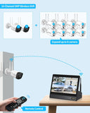 Load image into Gallery viewer, OOSSXX (10’’ UHD Monitor) 2-Way Audio 2-Antennas Enchance WiFi Wireless 5MP PIR Outdoor Camera Wireless Home Security Cameras System with Monitor Indoor Video Surveillance DVR Set