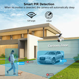 Load image into Gallery viewer, Solar Battery 100% Wire-Free 2-Way Audio 2-Antennas Enhance PIR Detection Outdoor Surveillance Camera System Solar Powered Battery Cameras System