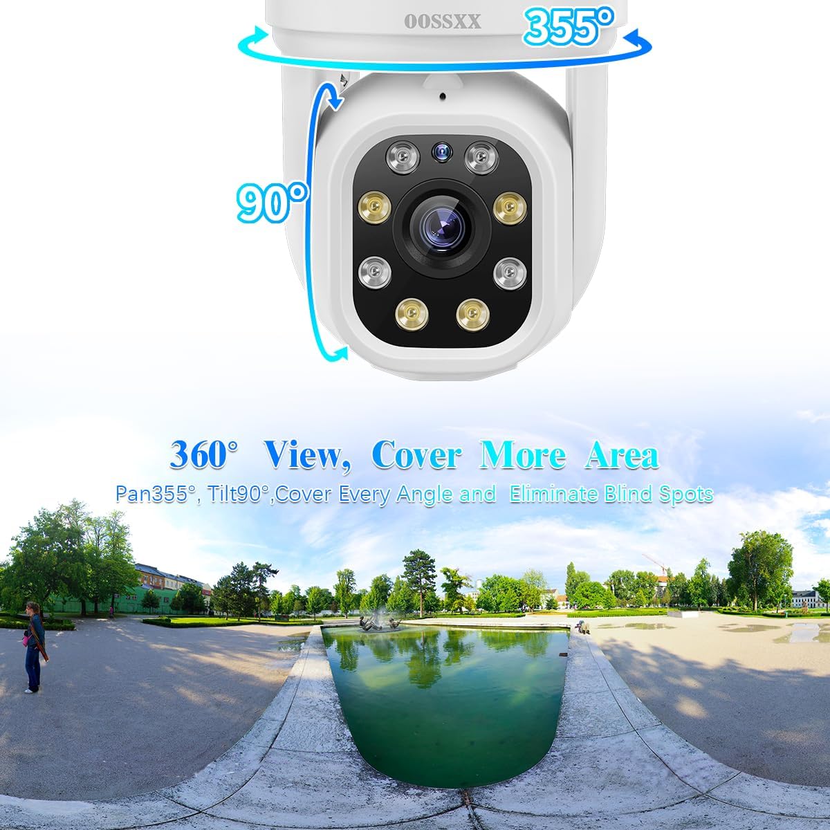 (Auto-Vidoe Tracking & 2-Way Audio) WiFi PTZ Outdoor Security Camera S ...