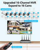 Load image into Gallery viewer, (Dual Antennas for Wi-Fi Enhanced) AI Human Detected 2-Antennas Enhance Outdoor Wireless Security Camera System WiFi Video Surveillance System