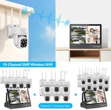 Load image into Gallery viewer, (10’’ UHD Monitor) 2-Way Audio 2-Antennas Enchance WiFi Wireless 5MP PIR Outdoor Camera Wireless Home Security Cameras System with Monitor Indoor Video Surveillance