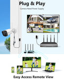 Laden Sie das Bild in den Galerie-Viewer, (5,0 MP und PIR-Erkennung) 2-Wege-Audio, drahtloses Sicherheitskamerasystem mit zwei Antennen, 3K 5,0 MP 1944P, drahtloser Überwachungsmonitor, NVR-Kits, 6-teilige WiFi-Sicherheitskameras für den Außenbereich