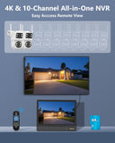 Cargar imagen en el visor de la galería, Cámara PTZ de doble lente con audio bidireccional y seguimiento automático, ideal para exteriores, seguridad doméstica, sistema WiFi inalámbrico 4K/16 canales 2.4G/5G, versión nocturna a color de 2.5K, kits DVR.