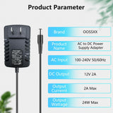 Load image into Gallery viewer, OOSSXX Power Adapter AC 100-240V to DC 12V 2A (2000mA) &amp; 4-Way Power Splitter Cable for CCTV Security Camera/DVR/NVR/LED Strip Lights, Home Security Camera Surveillance System