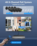 Load image into Gallery viewer, Black (4K/8.0 Megapixel &amp; 130° Ultra Wide-Angle) 2-Way Audio PoE Outdoor Home Security Camera System Wired Outdoor Video Surveillance IP Cameras System (Enjoy $10 Off Instantly)