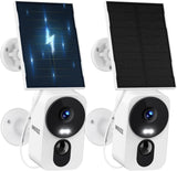 Load image into Gallery viewer, OOSSXX 2K Wireless Solar Security Camera Outdoor, 4MP WiFi Cameras with PIR Human Detection, Color Night Vision, 2.4G/5G Dual-Band, Two-Way Audio, IP65 Waterproof, SD/Cloud Storage