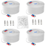 Load image into Gallery viewer, OOSSXX 4×150 Feet Video Power Cable BNC Extension Outdoor Wired Surveillance Camera All-in-One Cables for CCTV Security Cameras DVR System with 4xBNC Connectors and 4xRCA Adapters, 4Packs