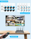 Load image into Gallery viewer, 2-Way Audio &amp; PIR Detection Dual Antennas Outdoor Wireless Security Camera System 5.5MP Wi-Fi Video Surveillance DVR System