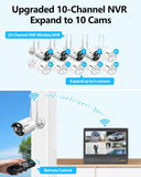 Load image into Gallery viewer, HD IPS Monitor Dual Antennas for Wi-Fi Enhanced AI Human Detected 2K 3.0MP Wireless Outdoor Security Camera System, Video Surveillance DVR Kits (Enjoy $10 Off Instantly)