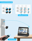 Load image into Gallery viewer, OOSSXX (10’’ UHD Monitor) 2-Way Audio 2-Antennas Enchance WiFi Wireless 5MP PIR Outdoor Camera Wireless Home Security Cameras System with Monitor Indoor Video Surveillance DVR Set