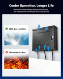 Load image into Gallery viewer, Heavy Duty Steel DVR NVR Lock Box, Wall Mount Security Enclosure for CCTV Surveillance Systems, Ventilated Design with Built-in Cable Management,Black
