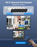 Load image into Gallery viewer, (4K/8.0 Megapixel &amp; 130° Wide-Angle) 2-Way Audio PoE Camera Wired Outdoor Home Security Camera System Indoor Video Surveillance IP Cameras Surveillance System (6Cam-1TB with10.2 Monitor)