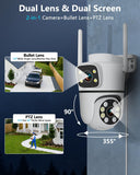 Cargar imagen en el visor de la galería, OOSSXX 5MP Outdoor Wireless Security Camera, PTZ WiFi Video Surveillance Cameras for Home Security