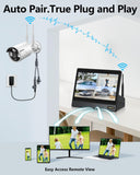 Load image into Gallery viewer, OOSSXX (5MP 10CH All in One NVR) 10.1'' LCD Monitor for Home Security Cameras Wireless Outdoor Security Camera System,WiFi NVR Network Surveillance Video Recorder Indoor House Alarm