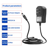 Load image into Gallery viewer, 12V 1A Power Supply Adapter for IP/CCTV Security Camera, Output DC 12V 1000mA, Input AC 100V-240V, 50/60Hz, US Plug,10ft AC to DC Power Cord (Black)