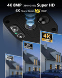 Cargar imagen en el visor de la galería, Sistema de cámaras de seguridad PoE 4K 8MP de 2 cámaras: gran angular de 130°, audio bidireccional, kit NVR con cable para exteriores (disfruta de $10 de descuento al instante)