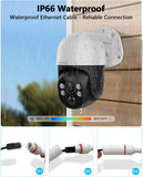 Laden Sie das Bild in den Galerie-Viewer, Video abspielen OOSSXX (4K/8,0 Megapixel und PTZ-Digitalzoom) 2-Wege-Audio-PoE-Sicherheitskamerasystem für den Außenbereich Kabelgebundenes IP-Videoüberwachungssystem für den Außenbereich