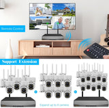 Load image into Gallery viewer, (Auto-Vidoe Tracking &amp; 2-Way Audio) WiFi PTZ Outdoor Security Camera System Pan 5MP Wireless Cameras System 10 Channel NVR Video Surveillance DVR Set