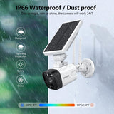 Load image into Gallery viewer, Solar Battery 100% Wire-Free 2-Way Audio 2-Antennas Enhance PIR Detection Outdoor Surveillance Camera System Solar Powered Battery Cameras System