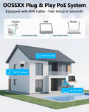 Laden Sie das Bild in den Galerie-Viewer, Video abspielen OOSSXX (4K/8,0 Megapixel und PTZ-Digitalzoom) 2-Wege-Audio-PoE-Sicherheitskamerasystem für den Außenbereich Kabelgebundenes IP-Videoüberwachungssystem für den Außenbereich