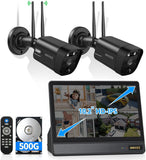 Load image into Gallery viewer, (10’’ UHD Monitor) 2-Way Audio 2-Antennas Enchance WiFi Wireless 5MP PIR Outdoor Camera Wireless Home Security Cameras System with Monitor Indoor Video Surveillance DVR Kit