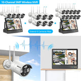 Load image into Gallery viewer, OOSSXX (5MP 10CH All in One NVR) 10.1&#39;&#39; LCD Monitor for Home Security Cameras Wireless Outdoor Security Camera System,WiFi NVR Network Surveillance Video Recorder Indoor House Alarm