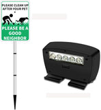 Load image into Gallery viewer, PLEASE CLEAN UP AFTER YOUR PET Yard Warning Sign Solar Powered, Rechargeable LED Illuminated Aluminum Sign with Stake, Reflective Outside Sign Light Up For Houses