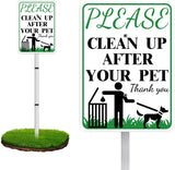 Load image into Gallery viewer, CLEAN UP AFTER OUR PETNO POOP Reflective Yard Warning Sign, Aluminum outdoor Security Sign with Stakes, Anti-UV, Rustproof, Waterproof, 9*7inch