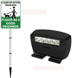 Laden Sie das Bild in den Galerie-Viewer, CLEAN UP AFTER YOUR PET Yard Warning Sign Solar Powered, Rechargeable LED Illuminated Aluminum Sign with Stake, Reflective Outside Sign Light Up For Houses