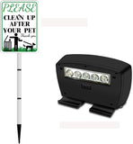 Laden Sie das Bild in den Galerie-Viewer, PLEASE CLEAN UP AFTER YOUR PET Sign with Solar Light for Home, Rechargeable LED Illuminated Aluminum Sign with Stake, Reflective Outside Security Sign Light Up For Houses