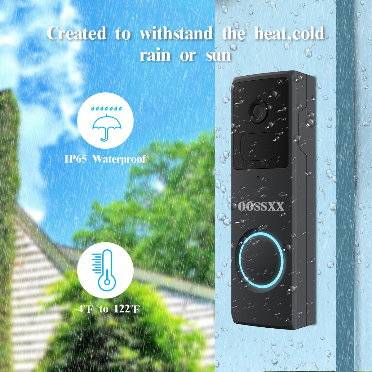 Wireless WiFi 1080P HD Smart Video Doorbell Camera Door bell Ring Chime  Battery