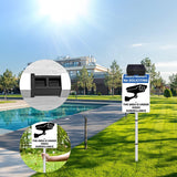 Laden Sie das Bild in den Galerie-Viewer, No SOLICITING Yard Warning Sign Solar Powered, Rechargeable LED Illuminated Aluminum Video Surveillance Sign with Stake, Reflective Outside Security Sign Light Up For Houses