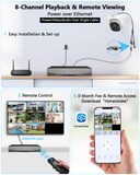 Load image into Gallery viewer, OOSSXX 4K 130° Ultra Wide-Angle 2-Way Audio 8MP Wired Dome PoE IP Cameras for Home Security Outdoor Camera System DVR Kits, Smart PIR Detection,DVR Kits