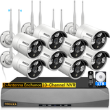 Load image into Gallery viewer, (Dual Antennas for WiFi Enhanced) AI Human Detected 2K 3.0MP Wireless Security Camera System,OOSSXX 10-Channel NVR HD Outdoor Home Surveillance WiFi Cameras System